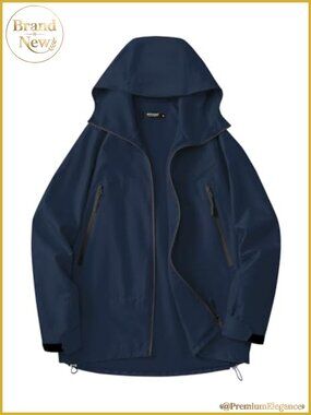 Waterproof Rain Jacket with Hood, Lightweight Windbreaker